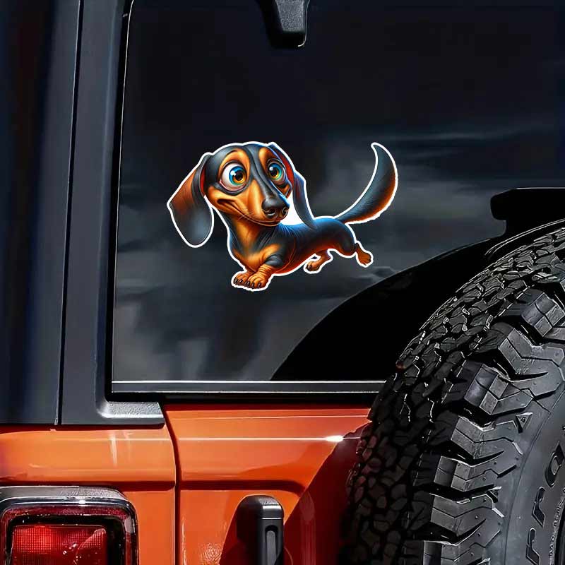 Funny Dachshund Pet Dog Animal Cartoon Car Sticker Waterproof Styling Automobiles Motorcycle Exterior Accessories Vinyl Decals TM230
