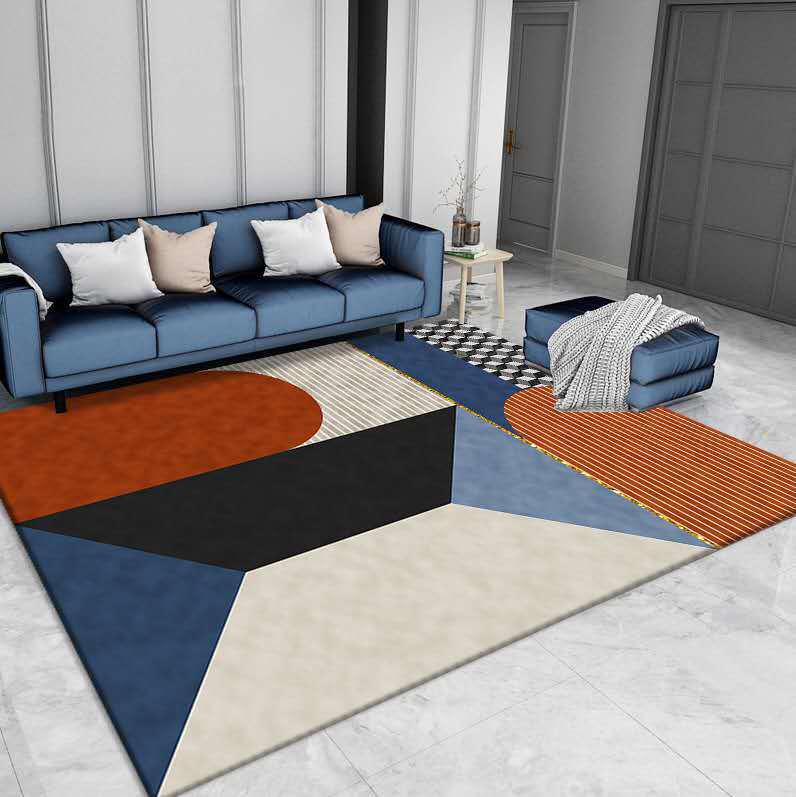 Nordic Geometric Light Luxury Rug for Bedroom, Bay Window, Living Room, and Sofa