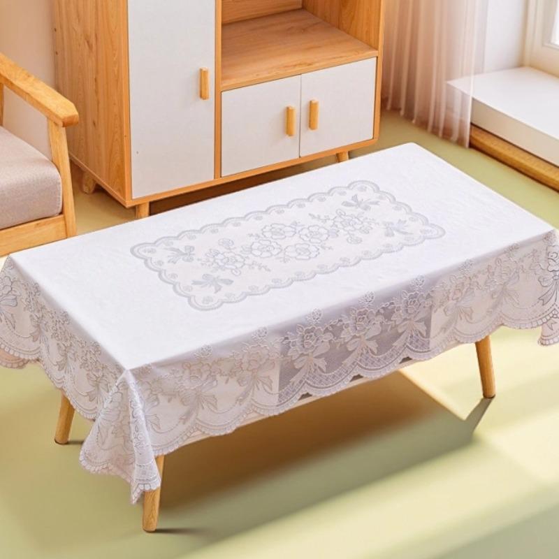 Waterproof and Oil-Proof Luxury Rectangular Coffee Table Tablecloth - Scald-Proof, Wash-Free, Perfect for Home Living Room