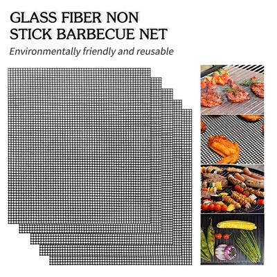 WholeFire Grillmat Set Van 6, Anti-aanbak Grillmat Gecoat Herbruikbare BBQ Grillmat Bakaccessoires Voor Grillen Gasgrill, Oven, Koken, 40 33 Cm