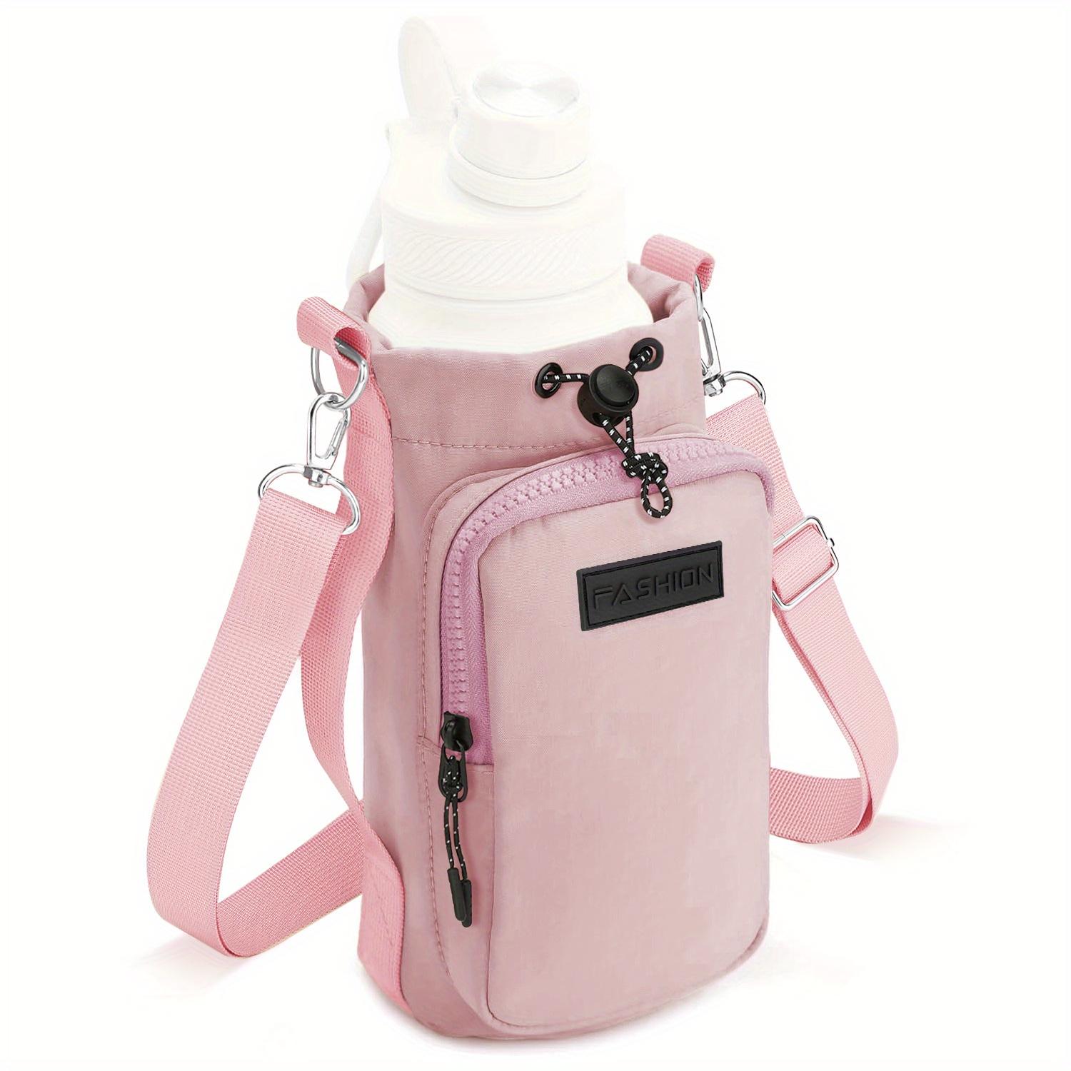 

A Adjustable Strap Water with A Phone Storage Pocket, Featuring A Spacious Zippered Compartment and Metal Clasp Design - Perfect for Travel, Hiking 1pc розовый