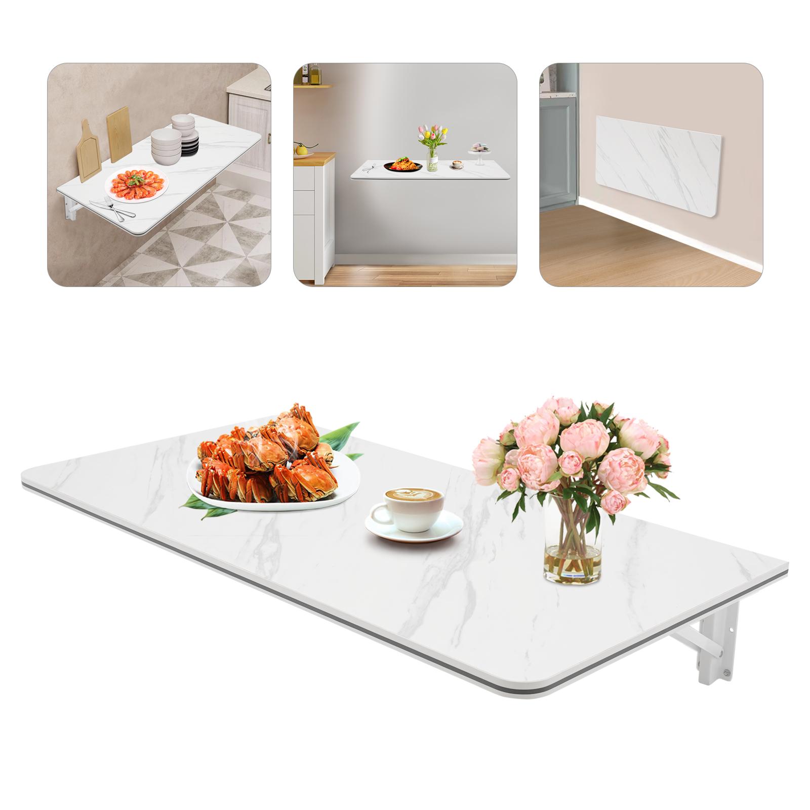 80x40см/80x50см Складной настенный стол из МДФ, Белый прямоугольный настенный складной стол для спальни, гостиной