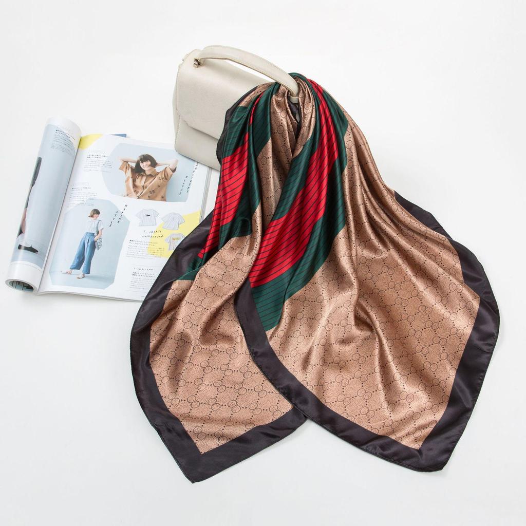 Simulation Silk 90cm Large Square Scarf Silk Scarf Female New 2026 Spring and Fall Models of Foreign Fashion Shirt Large Square Scarf Mother Scarf