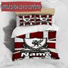 3pcs Duvet Cover Set (1*Duvet Cover + 2*Pillowcase, Without Core), Custom Name Liverpool F.C Pattern Bedding Set, Home Bedroom Decor Gift