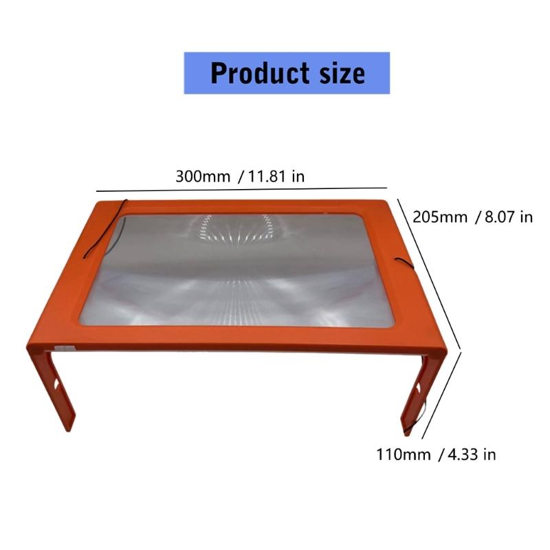 Thin Lens Desk Magnifier With Double Light Mode Foldable Full Page Magnifying Glass For Crafts Reading Close Work