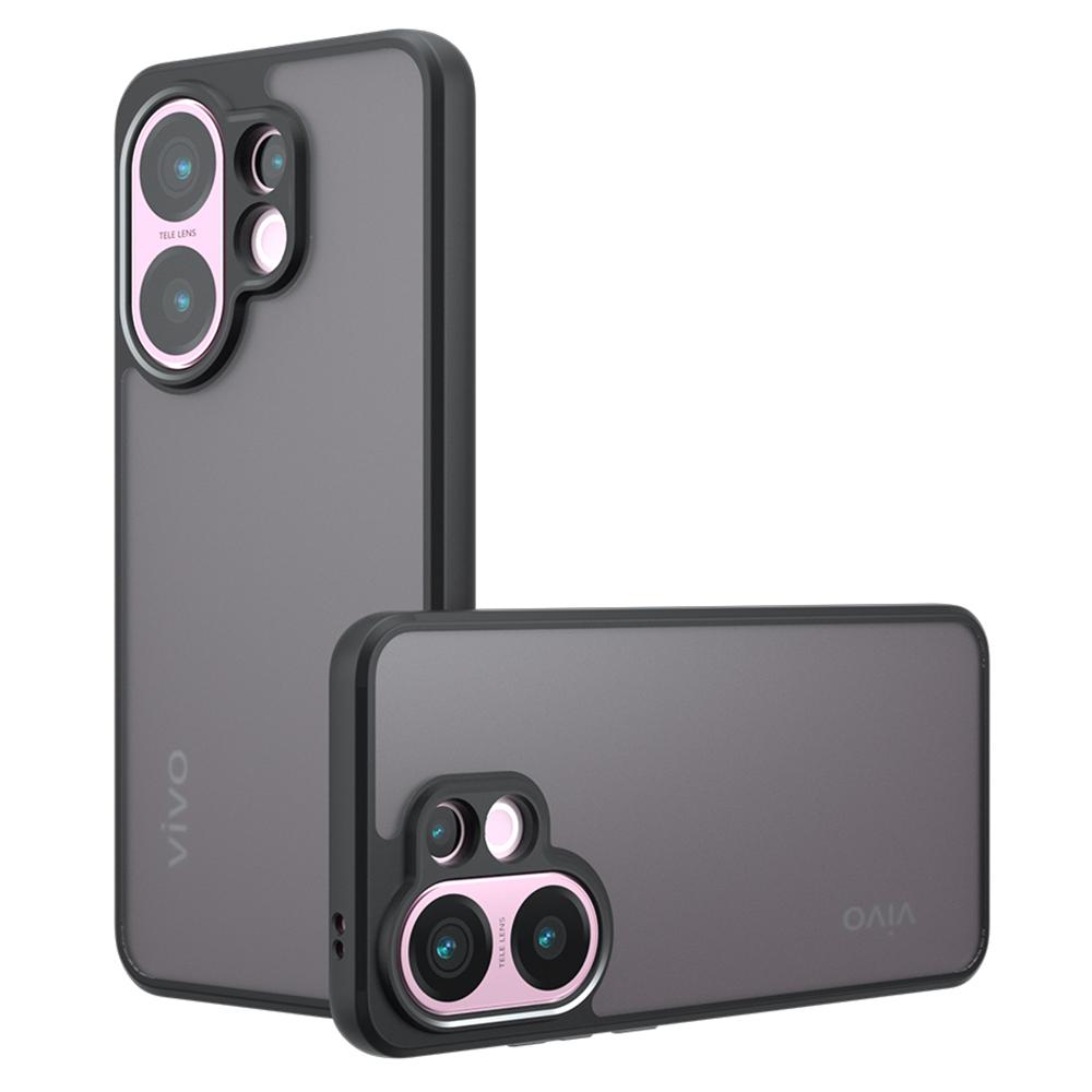 For vivo S30 5G Case Skin-Touch TPU + PC Matte Phone Back Cover, Transparent Black