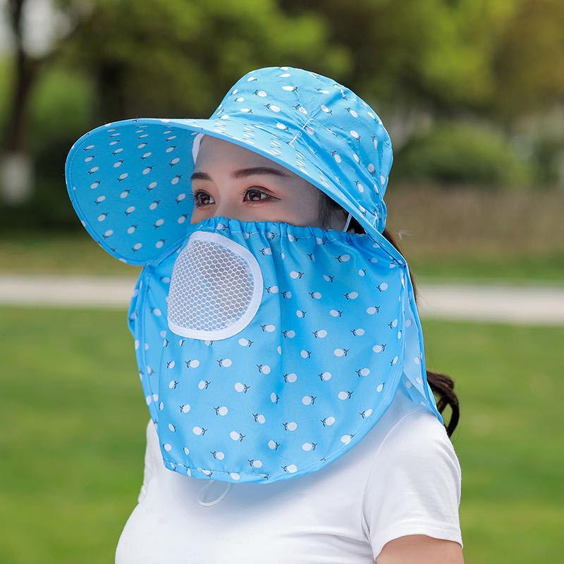 Summer Sun Hat, Women's UV Protection Tea Picking Hat, Big Brim Sun Hat, Face Cover, Outdoor Cycling Sun Protection Hat