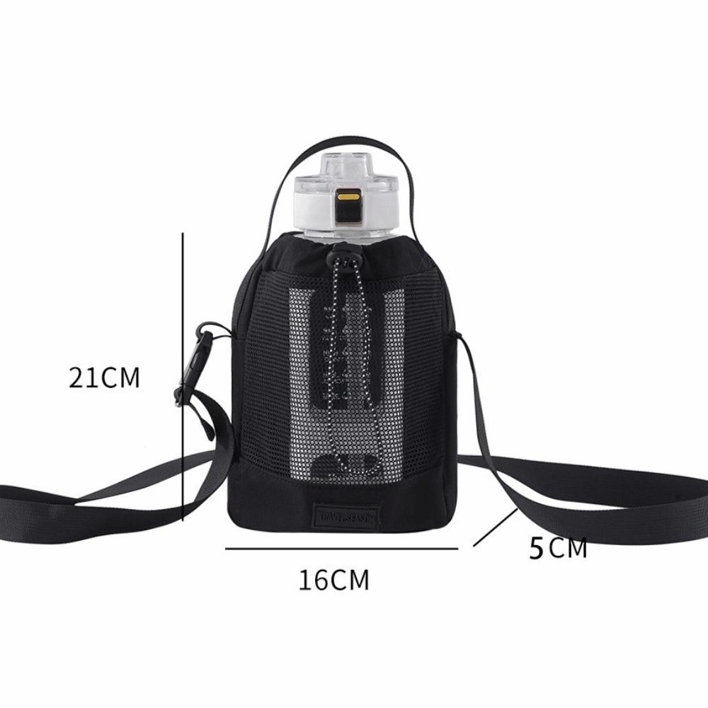 

Adjustable Shoulder Strap Water Bottle Bag Portable Multifunctional Storage Protective Cover Travel Water Cup Bag Sports Events чёрный