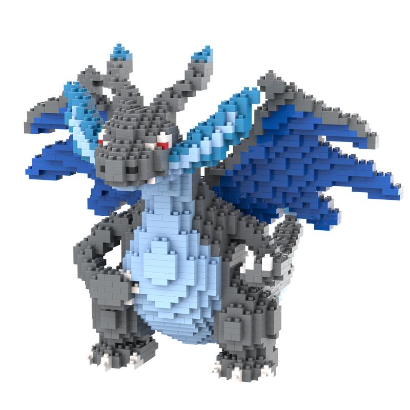 Pokemon Gengar Mikro stavebnice Piplup Mega Charizard DIY Skládačka na sestavení Mini kostky Hračky pro děti Vánoční dárek