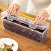 Transparent Storage Box with Dustproof Lid Yellow Handle Stackable Plastic Organizer Cosmetics Office Spices Art Supplies Tools