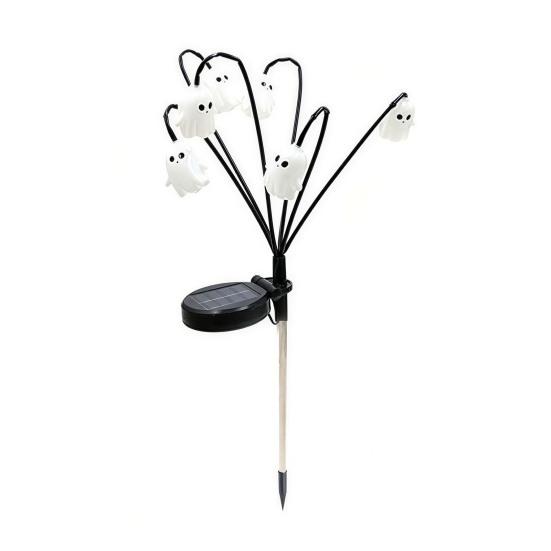 Solar Powered Halloween Decorations Garden Lights, Decorative Ghost Pumpkin Witch Hat String Glowing Yard Stakes IP54 Waterproof Outdoor LED