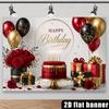 1 Stück Rote Goldene Luxus Geburtstag Rosen Dekoration Hintergrund Kulisse Für Fotostudio Foto Booth Party