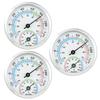 3Pcs Indoor 2 In 1 Analog Thermometer Hygrometer Aluminum Temperature Humidity Monitor Gauge Lightweight for Office Kitchen