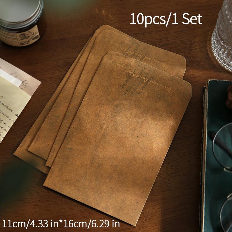 

10 pcs/set Vintage lacquer envelope Vintage art postcard Love Letter Gift decorated storage paper bag mailing envelope