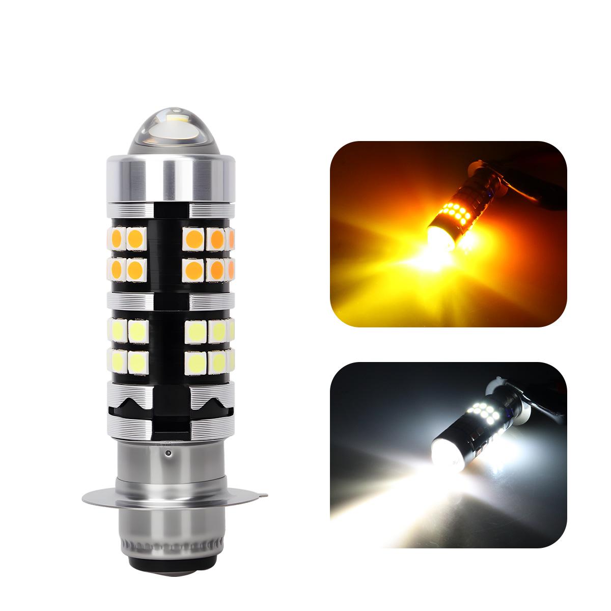 

SEAMETAL Motorcycle LED Bulb P15D White Yellow Dual Color Hi/Lo Beam 12V For Scooter Motorcycle Headlight Bulb Universal 1PC P15D жёлтый/белый
