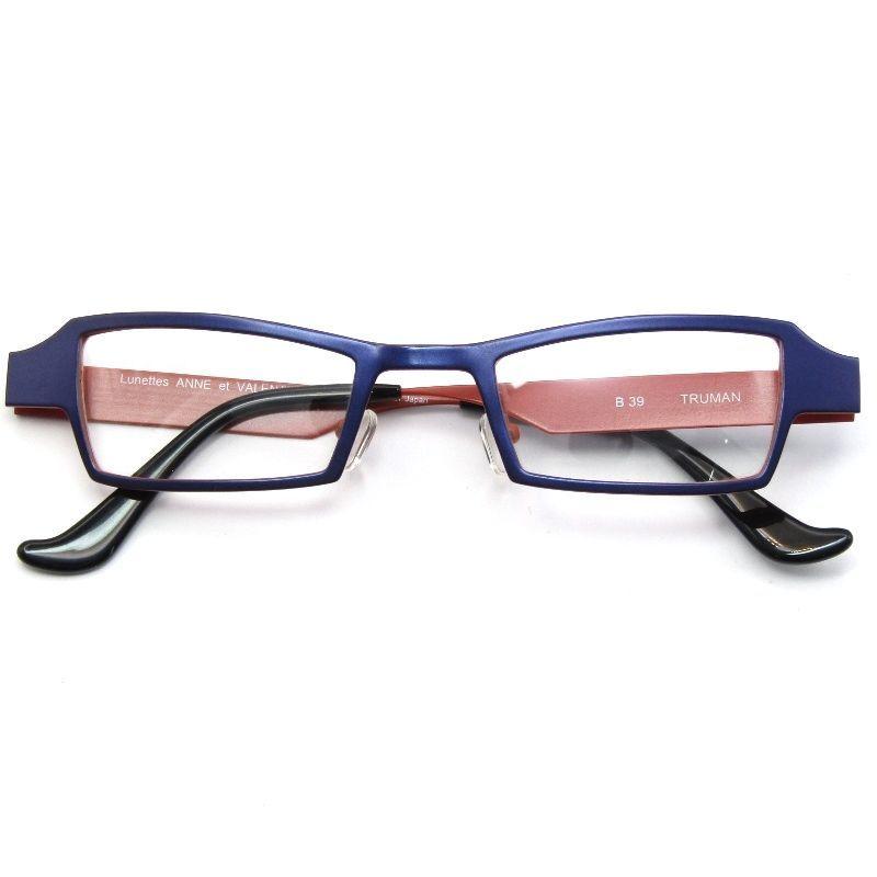 Used Unused ANNE ET VALENTIN Glasses Frame TRUMAN Made in France Truman Square B39 Navy/Orange 61004836