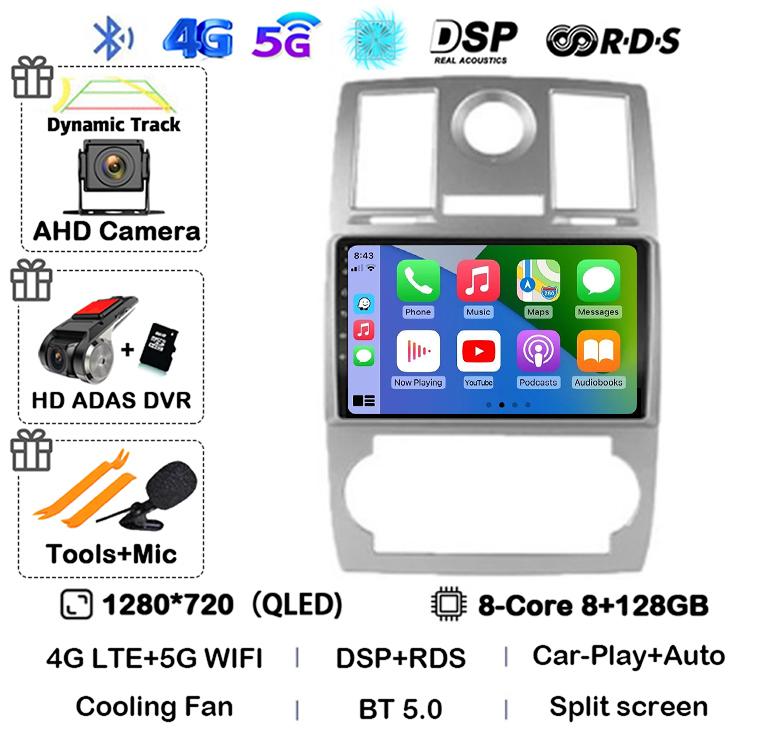 Android 14 Auto Carplay 4G+WIFI For Chrysler Aspen 300C 2004 2005 2006 2007 2008 Multimedia Video Player Car Radio GPS Stereo BT