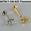 Cz Four Pointed Star G23 Solid Titanium Cartilage Earrings Stud 16G Internally Threaded Sun Helix Ear Tragus Piercing Jewelry