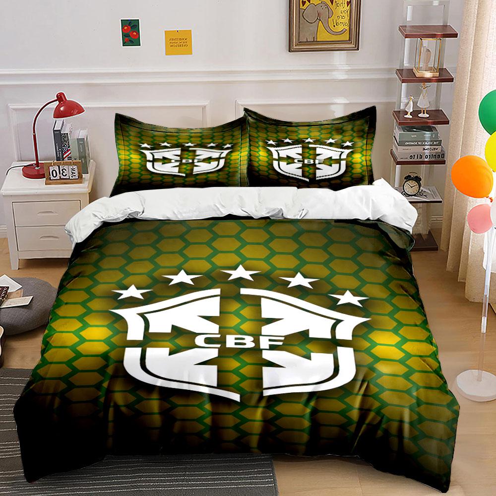 Hexagon pattern, CBF emblem. Bedding sets Duvet cover sets Duvet covers Pillowcases(1*Duvet Cover 2*Pillowcases without duvet insert)