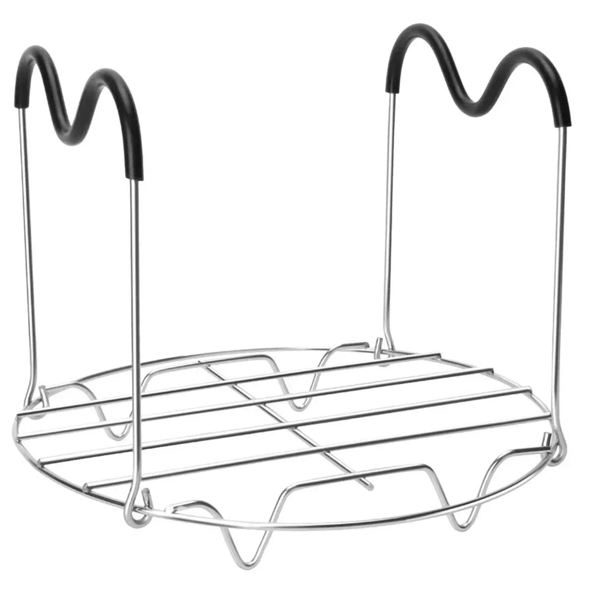 Egg Steamer Rack Stainless Steel Trivet Stackable Egg Steamer Rack With Silicone Handle Double Layers Steamer Cooking Tool