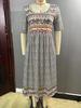 2024 Summer Bohemian Print Women's Maxi Dress with Round Neck and Short Sleeves