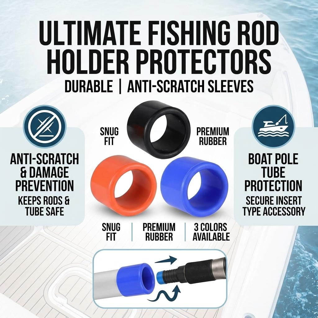 Fishing Rod Holder Cap Rubber Protective Cover Insert Type Anti-Scratch Sleeve Boat Pole Tube Protector Tackle Accessories 4