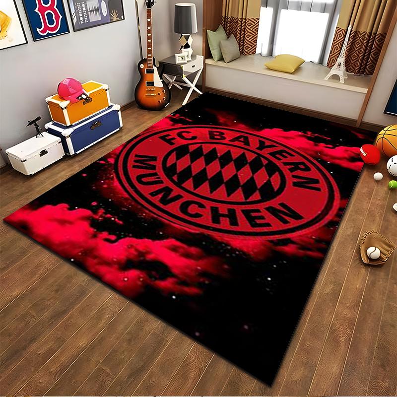 Roter und Schwarzer FC Bayern München Logo Teppich für Sportfans Dekoration Geeignet zur Verwendung als Anti-Rutsch für Wohnzimmer Schlafzimmer Sofas