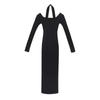 Retro neck knitted dress women's autumn and winter new Christmas dress black one-word shoulder slim and thin skirt