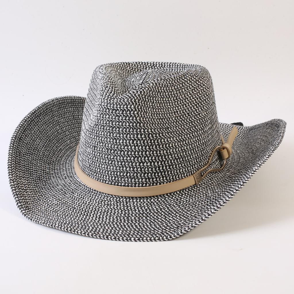 Popolare cappello da cowboy western classico europeo e americano intrecciato in paglia per uomo e donna moda outdoor stile OL cappello a cilindro intrecciato