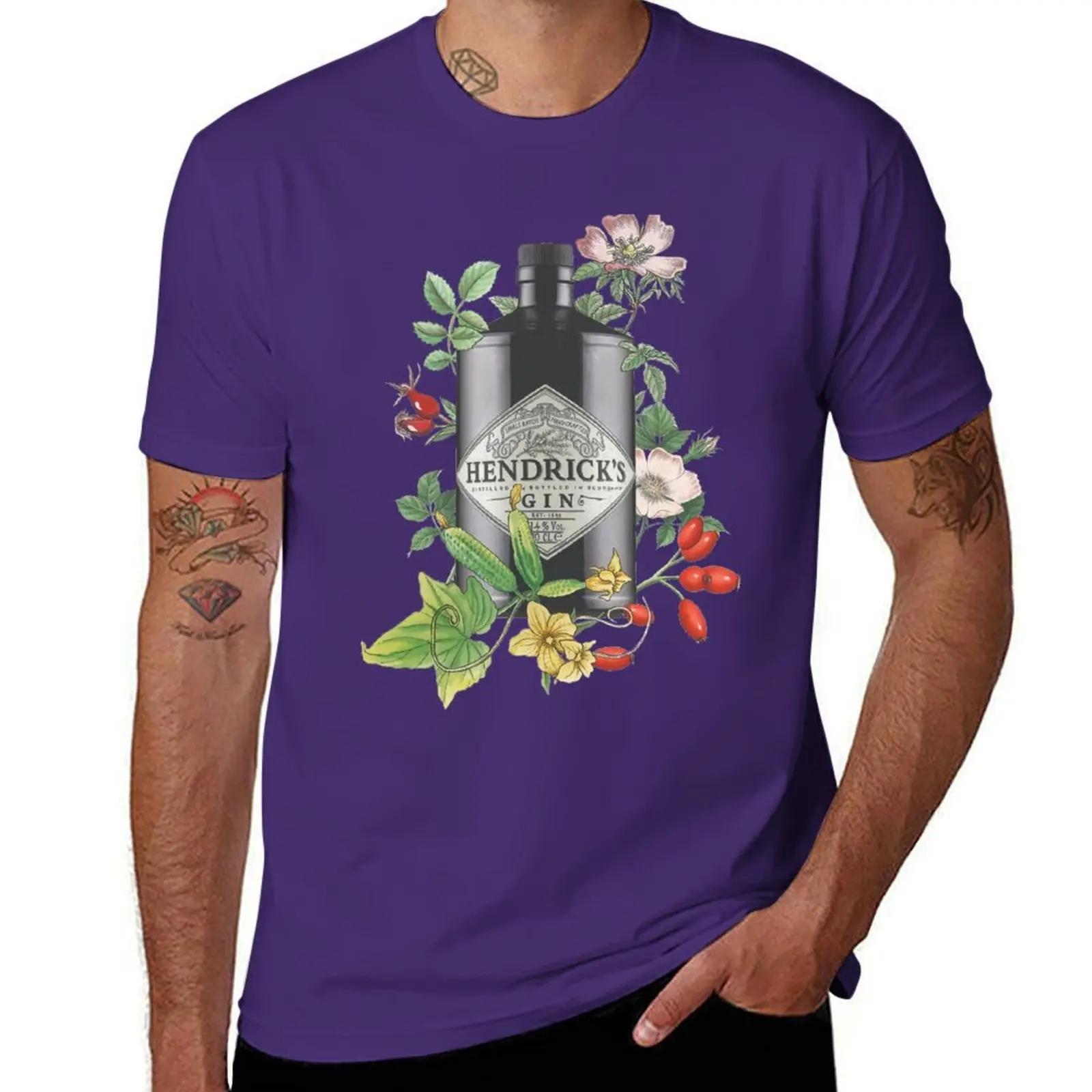 

Gin Hendricks illustration T-Shirt summer top oversized shirts men L