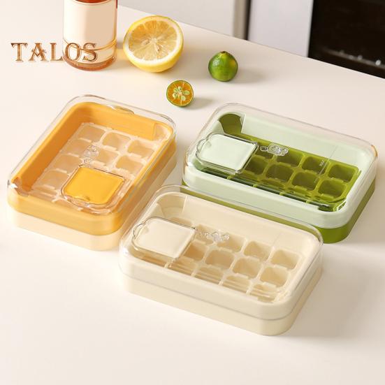 Ice Cube Tray with Lid 15 Cubes Ice Grid Easy-Release Silicone Bottom Stackable Ice Trays for Freezer