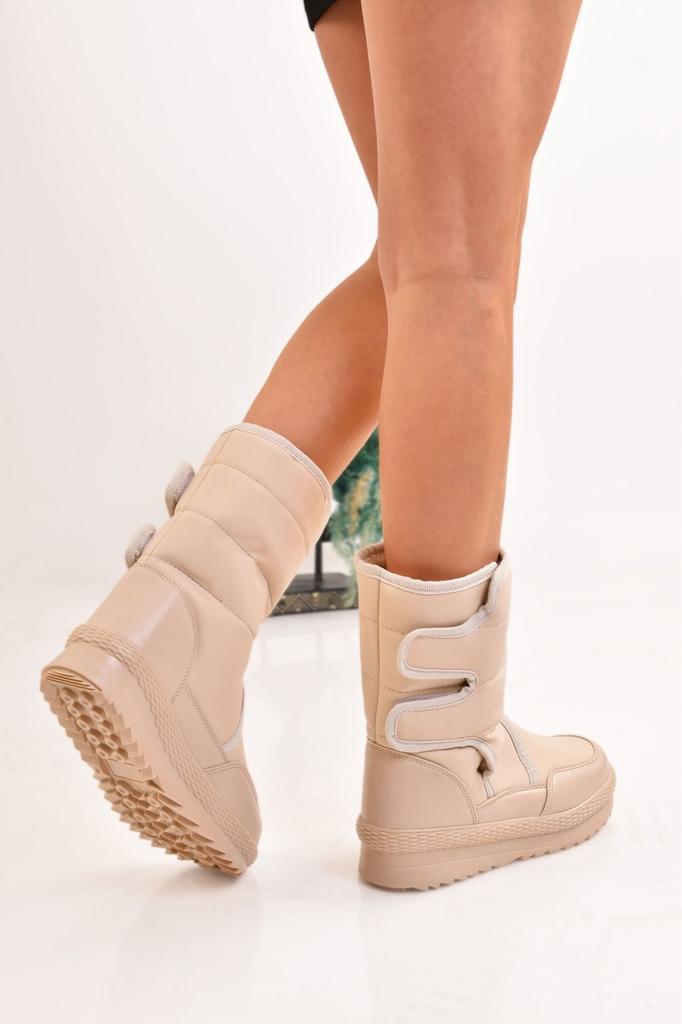 Women Modern Stylish Fashion Boots Unisex Snow Boots Thermal Fur Lined Velcro Non-Slip Sole Boots