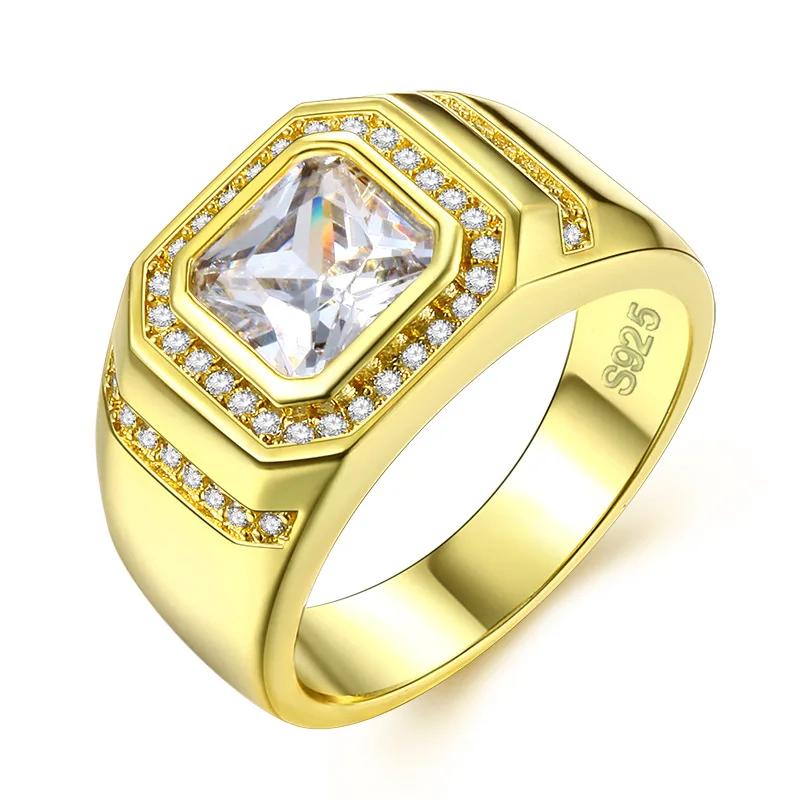 Fashion Weeding Rings for men Genuine Austria Crystal 18KRGP Gold Color anel For Women New Sale Hot full size 8 9 10 11 12 13
