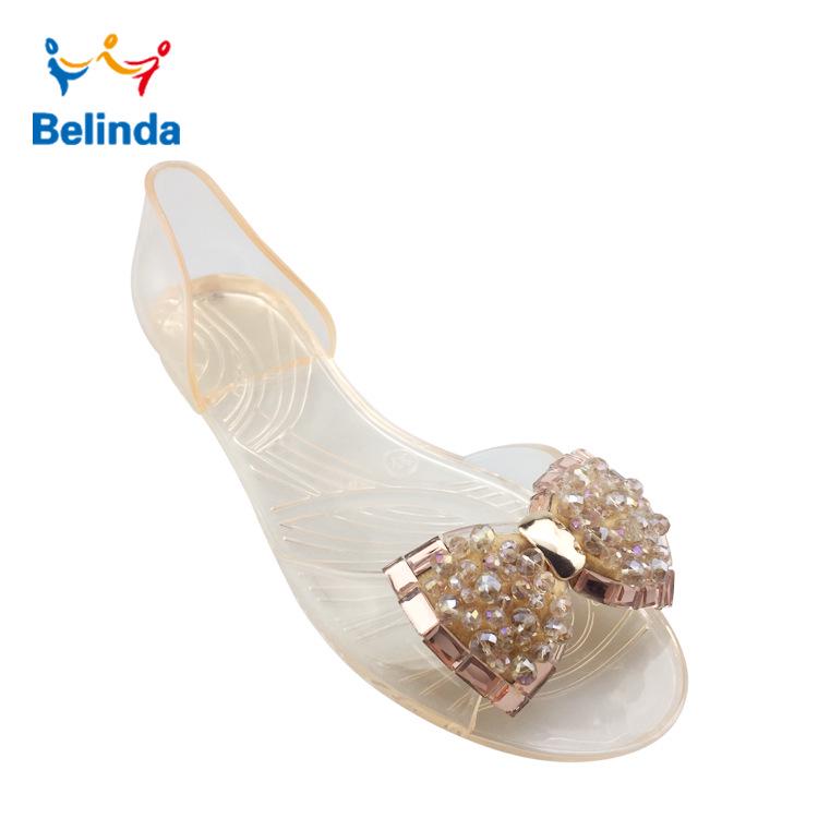 Summer Crystal Rhinestone Jelly Sandals – Women s Casual Fish Mouth Beach Shoes 41 шампанского