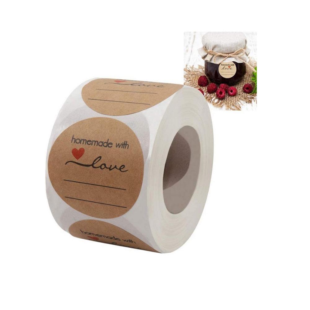 500 Kraft Paper Self-Adhesive Thank You Stickers for Baking Gifts Sealing Labels