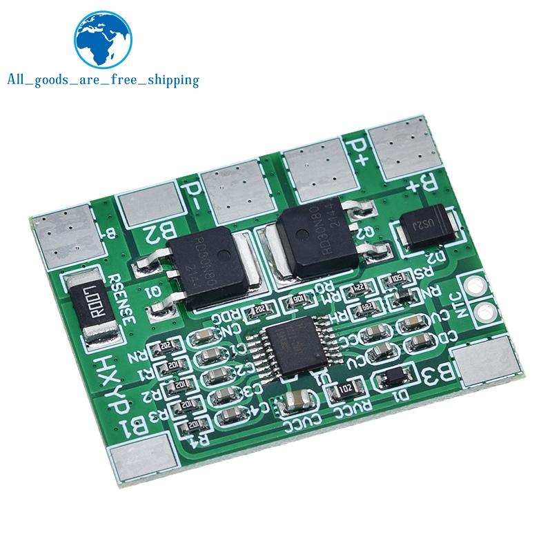 TZT BMS 4S 3.2V 3.7V 8A LiFePO4 Lithium Battery Charge Protection Board 12.8V 14.4V 18650 32650 Battery Packs 20A Current Limit