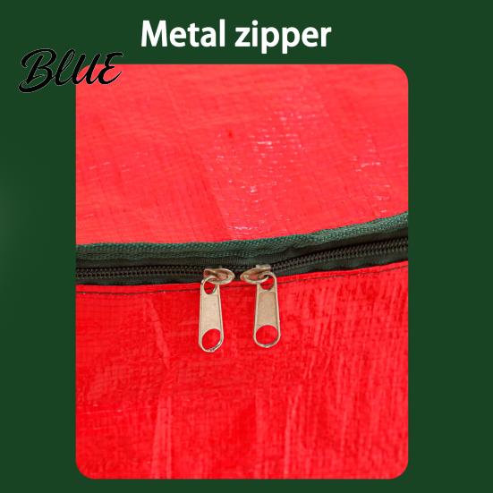 Large Opening Storage Organizer Round Garland Bag with Reinforced Handles Waterproof PE Fabric Durable Dustproof Organizer Zipper Closure