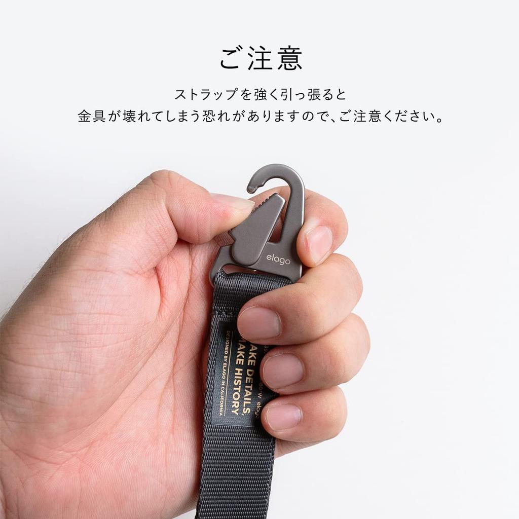 Carabiner Hand Strap Simple Stylish Compatible with Stable and Wrist Strap with Carabiner with Various CARABINER STRAP Stone [elago] D-ring O-ring