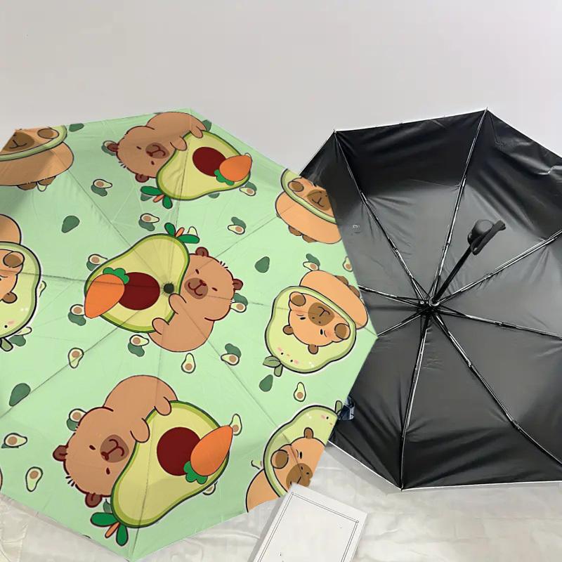 1PC Avocado Capiball Umbrella-8-Rib Reinforced, Automatic Open, Lightweight & Durable, Cute Fashion Accessory for Outdoor-T307