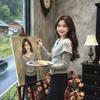 Korean V-Neck Long Sleeve Slimming T-Shirt for Women - Spring, Autumn, Winter