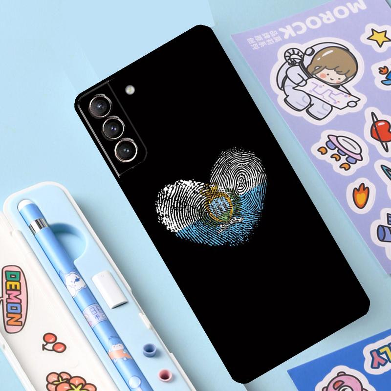 San Marino Flagge Fall für Samsung Galaxy S23 S22 Ultra S21 Plus S8 S9 S10 Hinweis 10 20 Ultra S20 FE S21 FE Abdeckung