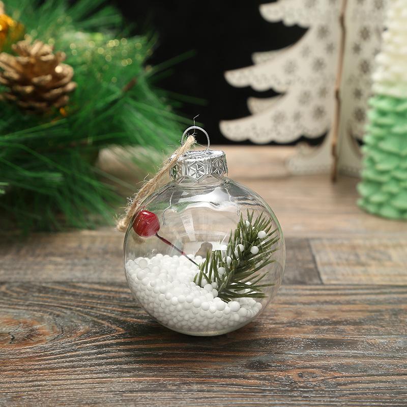 10 Pieces Of 2025 Creative New PET Transparent Snow Ball 6cm Christmas Tree Pendant Christmas Decoration Gift Christmas Ball