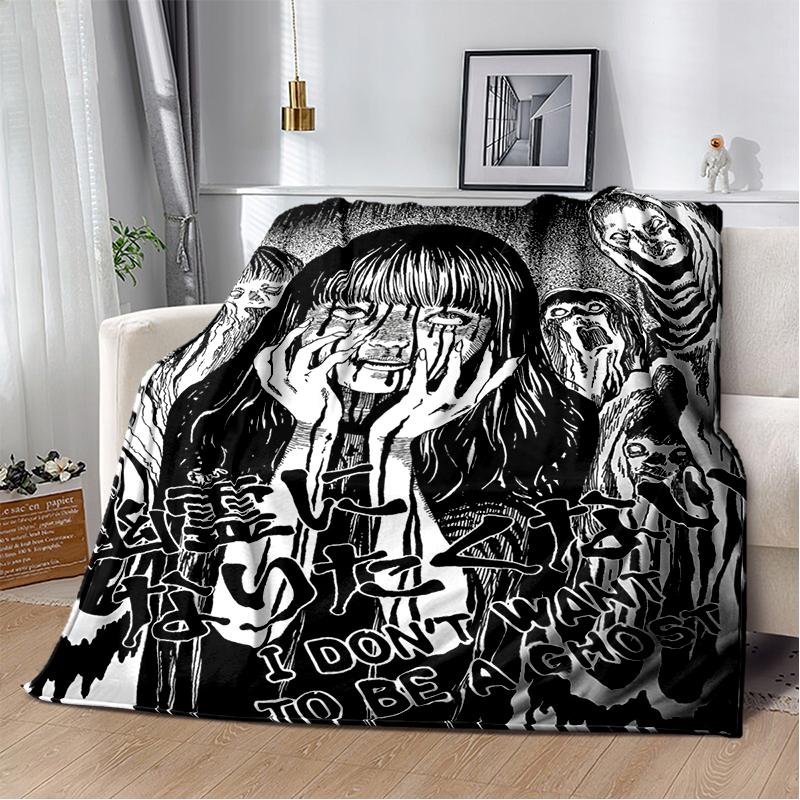 Horror Junji Ito Tomie Kawakami Ghost cartoon Soft Blankets,Throw Blanket Comfortable Blanket for Picnic Beds Sofa Home Bedroom