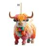 Christmas Cow Ornament Xmas Tree Cartoon Highland Cow Hanging Decorations 2D