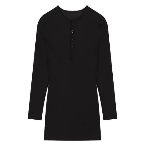 

Spring and Autumn Women s Sexy Skinny Dress Slim-fit Hip-wrapped Small Black Dress Chic Waist Elastic Short Skirt S