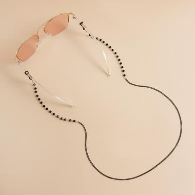 Metal Glasses Chain Mask Chain Simple High-End Glasses Chain Women'S Black Crystal Neck Glasses Accessories