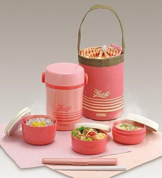 Thermos Stainless Steel Lunch Coral CP Jar, Approx. 0.6 Cup, Pink, JBC-801