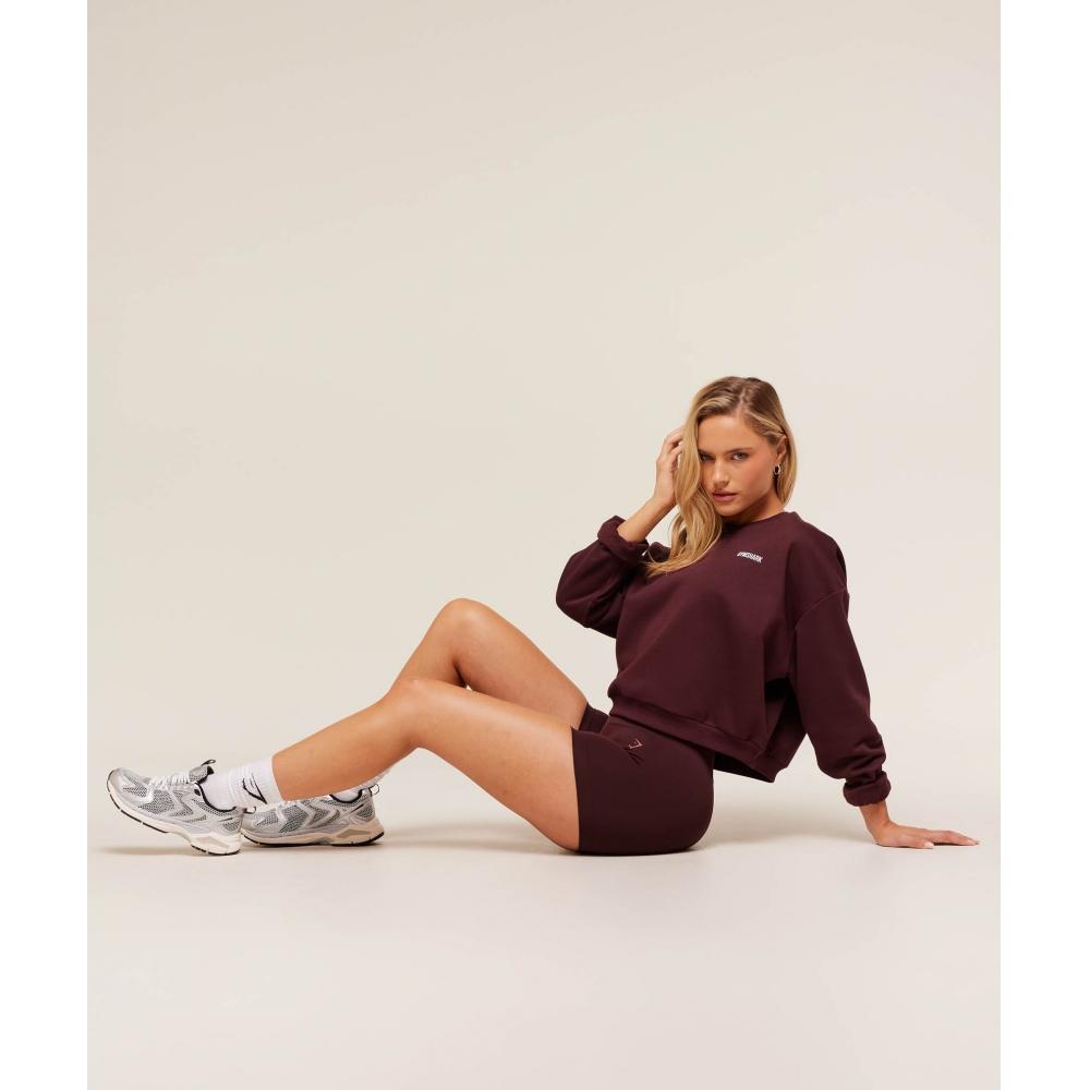 Gymshark Cosy Luxe Sweatshirt Rich Maroon B4c5e Nbzq