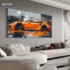 Modernes abstraktes orangefarbenes Sportwagen-Leinwand-Wandbild - Rahmenloser orangefarbener Rennwagen-Druckposter für das Wohnzimmer
