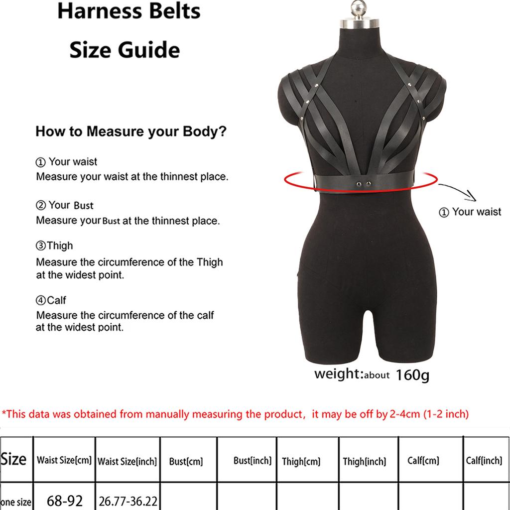 Women Fashion Belt Punk Waist-to-Shoulder Leather Body Harness Bondage Casual Wild Decoration Belts Gothic Clothing Accessories